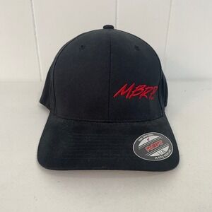 MBRP Flexfit Hat Cap L/XL Black Red Logo Performance Racing Street Truck